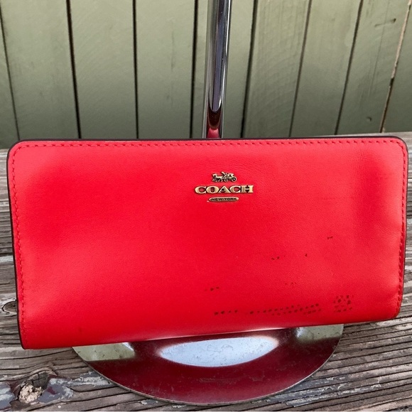 Coach Handbags - Coach Scarlet LeatherWomen Red  Clutch Wallet